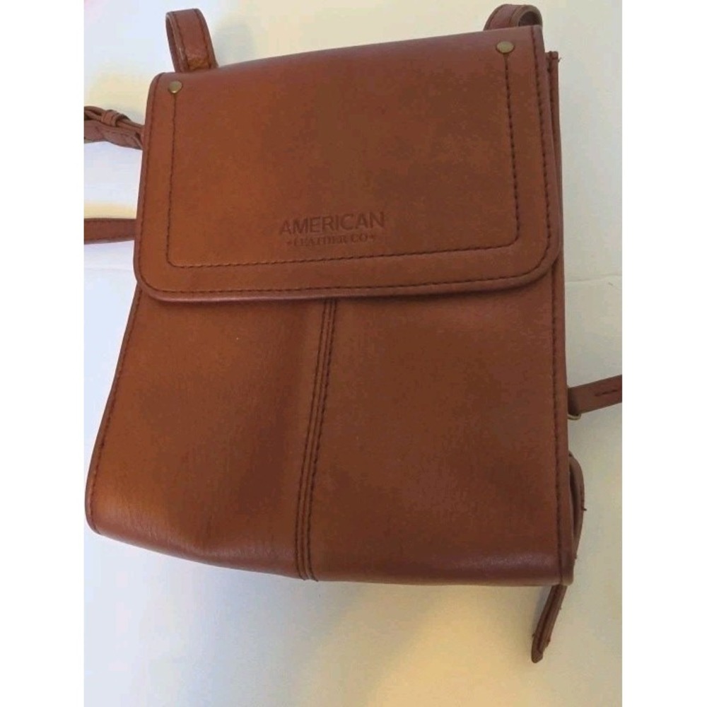 American Leather Co. Kansas Crossbody Handbag Brandy 100% Genuine Leather